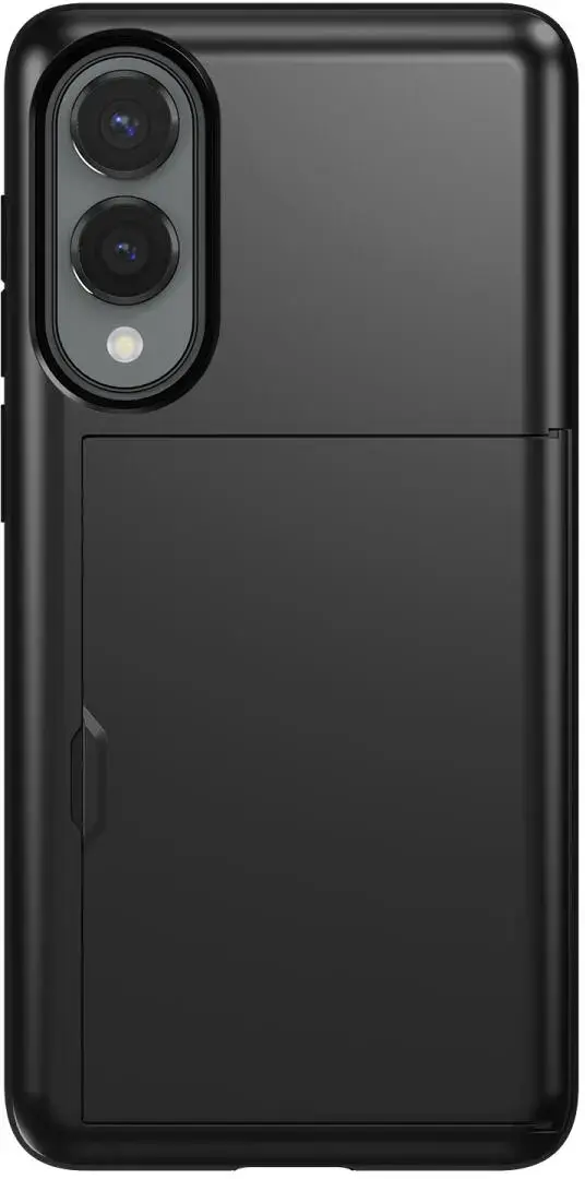Samsung Galaxy S25 Edge Hoesje met Slider Kaarthouder Back Cover Zwart afbeelding 5