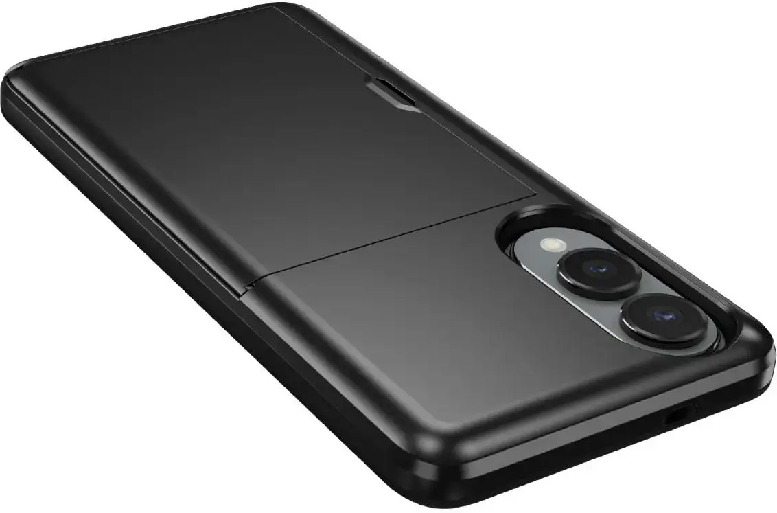 Samsung Galaxy S25 Edge Hoesje met Slider Kaarthouder Back Cover Zwart afbeelding 9