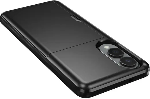Samsung Galaxy S25 Edge Hoesje met Slider Kaarthouder Back Cover Zwart afbeelding 9