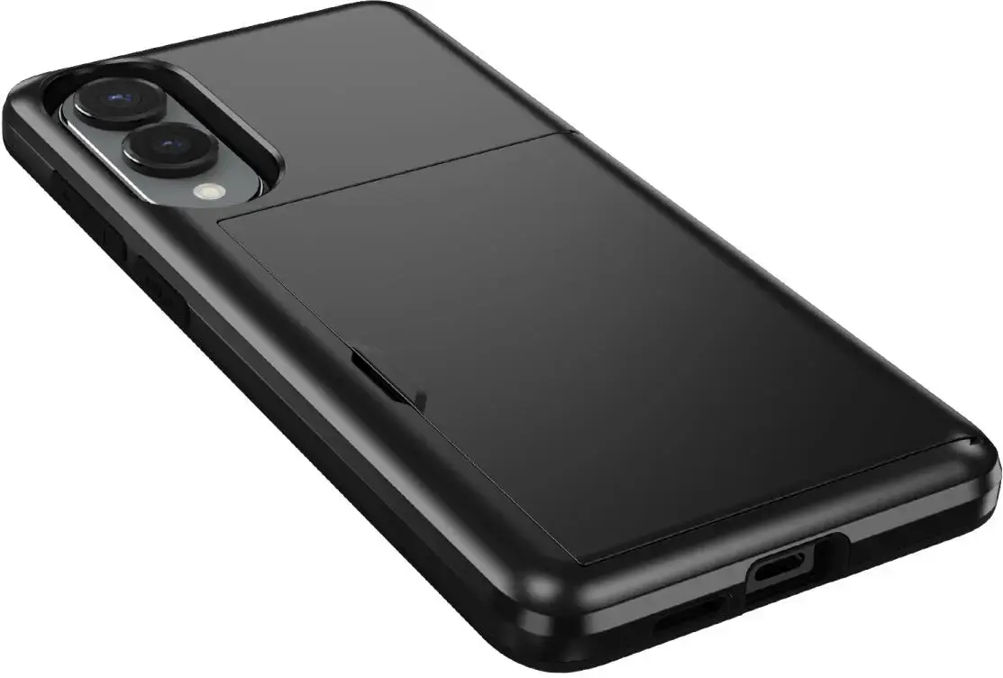 Samsung Galaxy S25 Edge Hoesje met Slider Kaarthouder Back Cover Zwart afbeelding 10