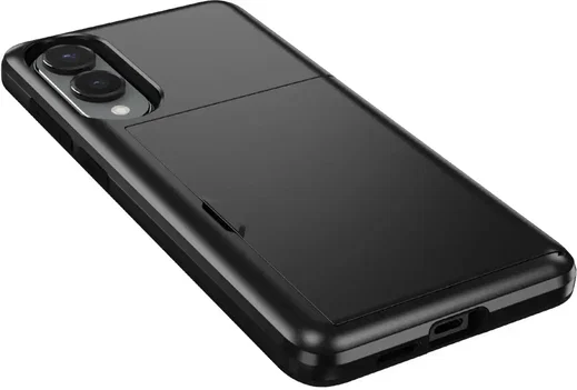 Samsung Galaxy S25 Edge Hoesje met Slider Kaarthouder Back Cover Zwart afbeelding 10