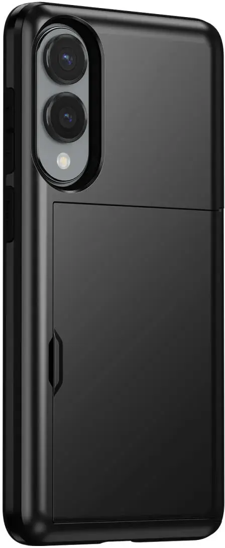 Samsung Galaxy S25 Edge Hoesje met Slider Kaarthouder Back Cover Zwart afbeelding 11
