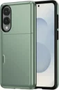 Samsung Galaxy S25 Edge Hoesje met Slider Kaarthouder Back Cover Groen
