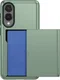 Samsung Galaxy S25 Edge Hoesje met Slider Kaarthouder Back Cover Groen afbeelding 2