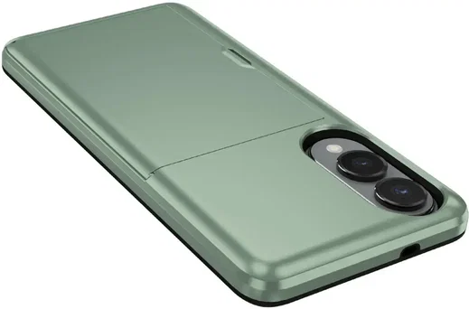 Samsung Galaxy S25 Edge Hoesje met Slider Kaarthouder Back Cover Groen afbeelding 9