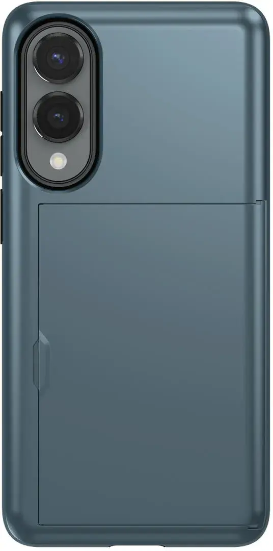 Samsung Galaxy S25 Edge Hoesje met Slider Kaarthouder Back Cover Blauw afbeelding 4