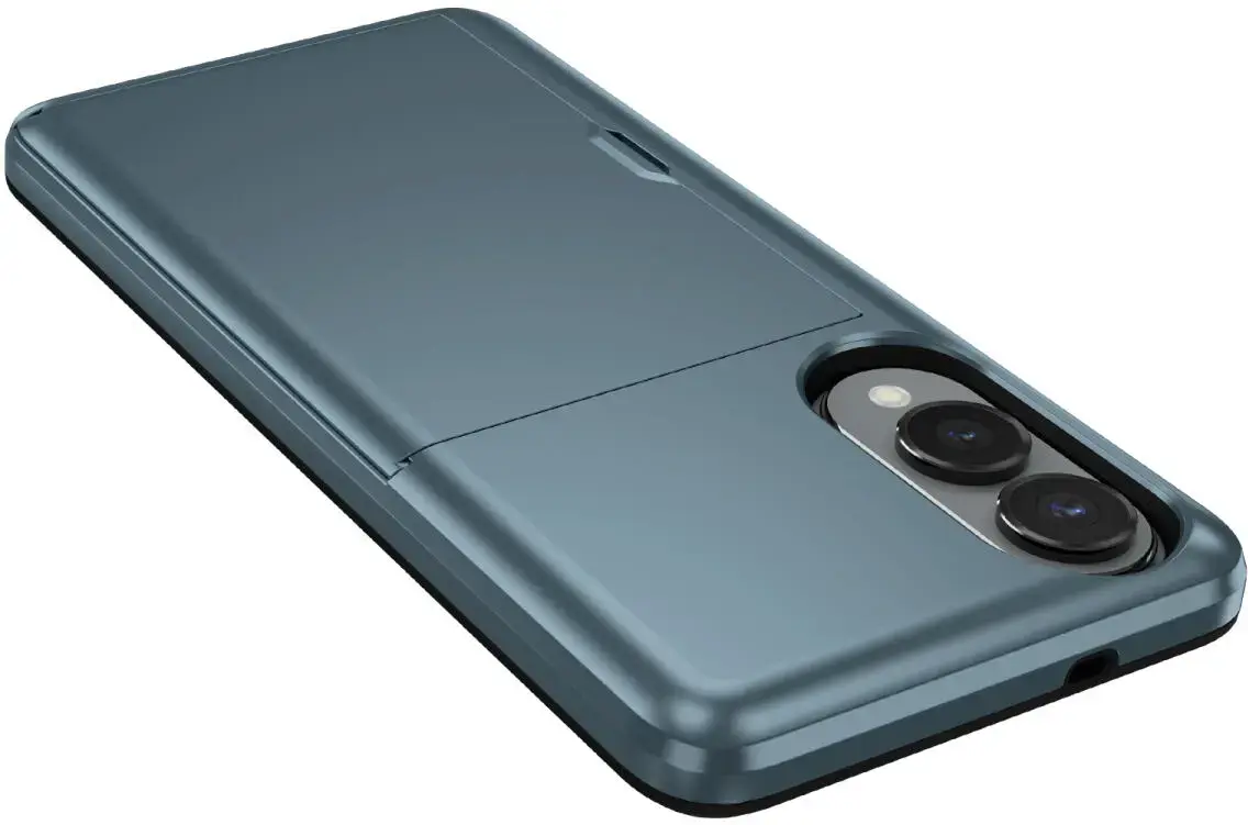 Samsung Galaxy S25 Edge Hoesje met Slider Kaarthouder Back Cover Blauw afbeelding 9