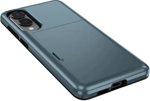 Samsung Galaxy S25 Edge Hoesje met Slider Kaarthouder Back Cover Blauw afbeelding 10
