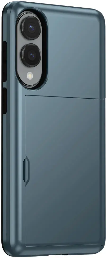 Samsung Galaxy S25 Edge Hoesje met Slider Kaarthouder Back Cover Blauw afbeelding 11
