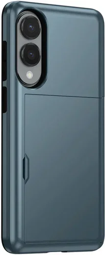 Samsung Galaxy S25 Edge Hoesje met Slider Kaarthouder Back Cover Blauw afbeelding 11