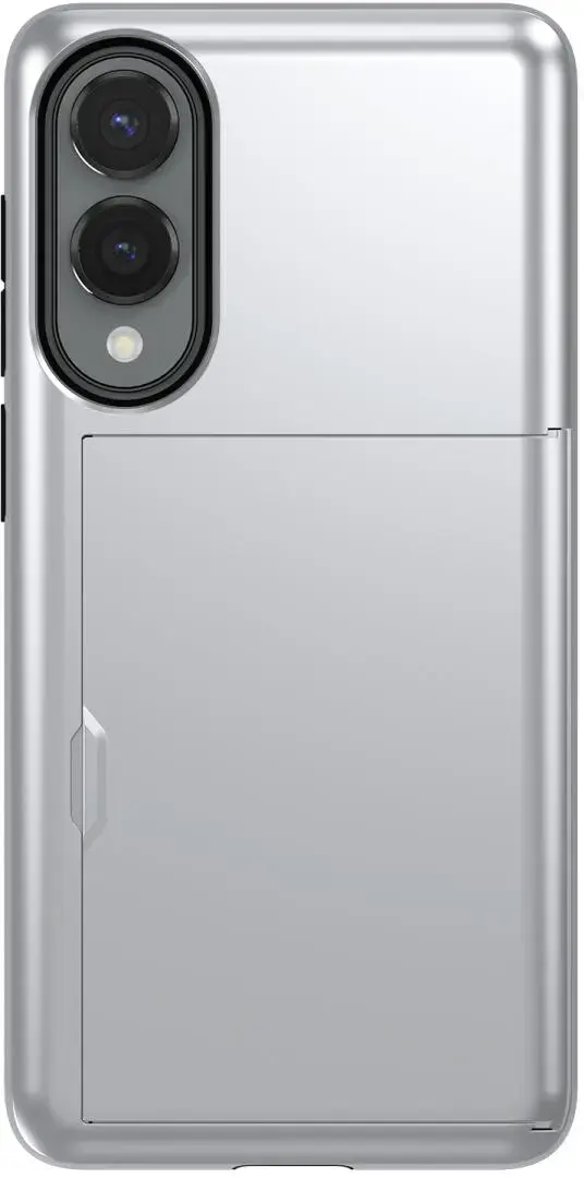 Samsung Galaxy S25 Edge Hoesje met Slider Kaarthouder Back Cover Grijs afbeelding 4