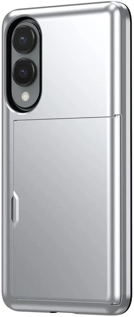 Samsung Galaxy S25 Edge Hoesje met Slider Kaarthouder Back Cover Grijs afbeelding 6