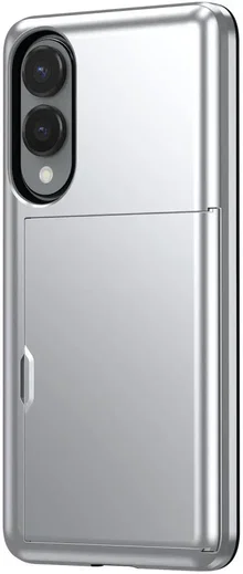 Samsung Galaxy S25 Edge Hoesje met Slider Kaarthouder Back Cover Grijs afbeelding 6