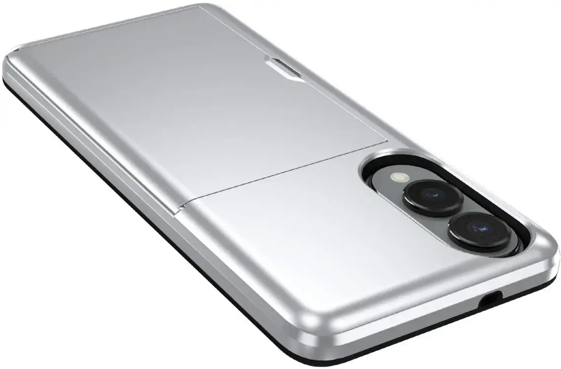 Samsung Galaxy S25 Edge Hoesje met Slider Kaarthouder Back Cover Grijs afbeelding 9