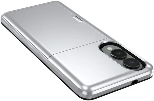 Samsung Galaxy S25 Edge Hoesje met Slider Kaarthouder Back Cover Grijs afbeelding 9