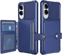 Samsung Galaxy S25 Edge Hoesje 3-in-1 Pasjes Portemonnee Back Cover Blauw