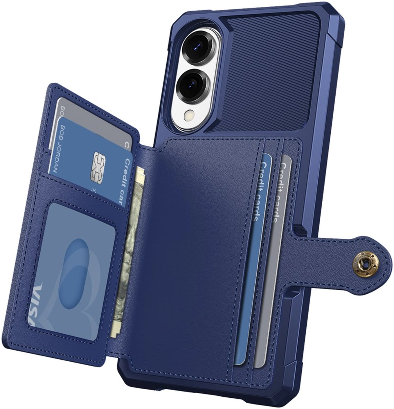 Samsung Galaxy S25 Edge Hoesje 3-in-1 Pasjes Portemonnee Back Cover Blauw afbeelding 2