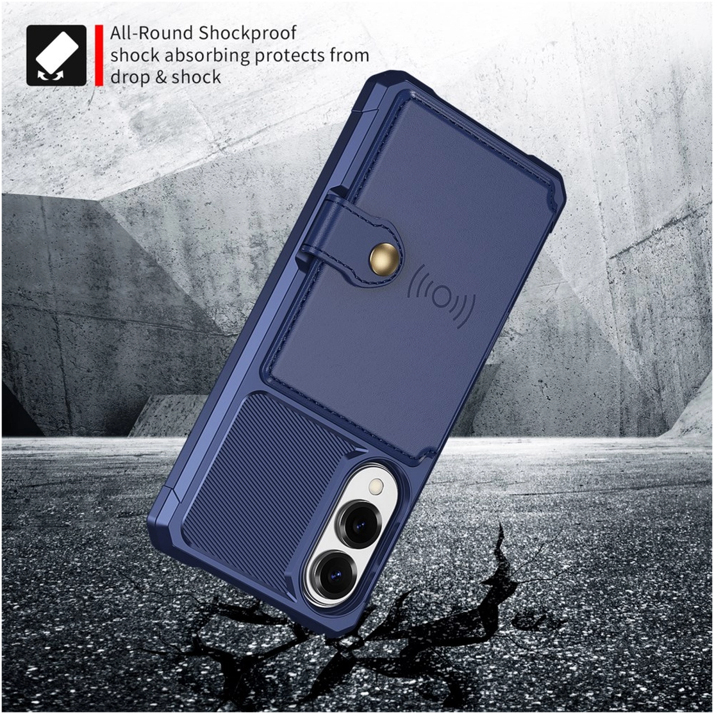 Samsung Galaxy S25 Edge Hoesje 3-in-1 Pasjes Portemonnee Back Cover Blauw afbeelding 5