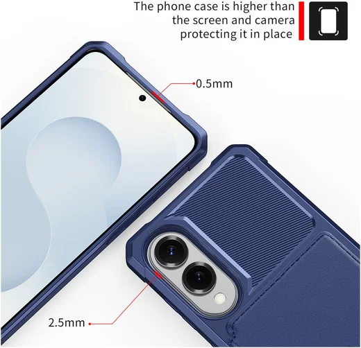 Samsung Galaxy S25 Edge Hoesje 3-in-1 Pasjes Portemonnee Back Cover Blauw afbeelding 7