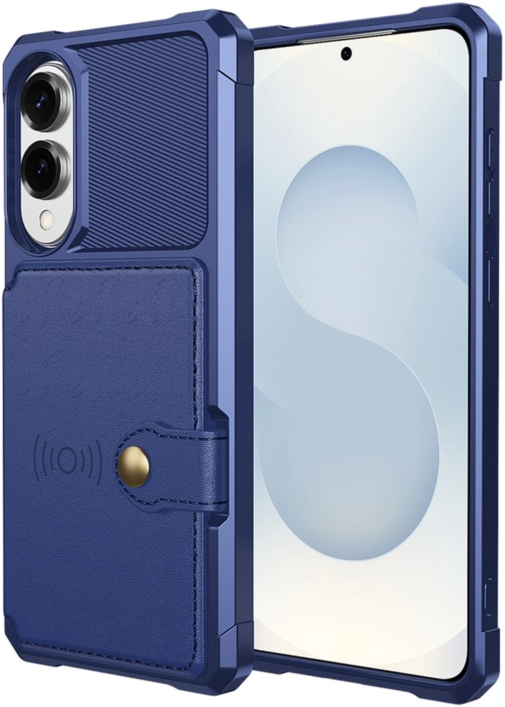 Samsung Galaxy S25 Edge Hoesje 3-in-1 Pasjes Portemonnee Back Cover Blauw afbeelding 8