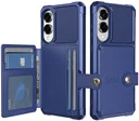 Samsung Galaxy S25 Edge TPU Back Cover met Kunstleren Wallet Blauw