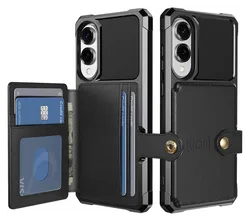 Samsung Galaxy S25 Edge Hoesje 3-in-1 Pasjes Portemonnee Back Cover Zwart afbeelding