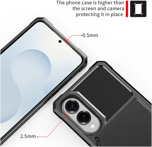 Samsung Galaxy S25 Edge Hoesje 3-in-1 Pasjes Portemonnee Back Cover Zwart afbeelding 7
