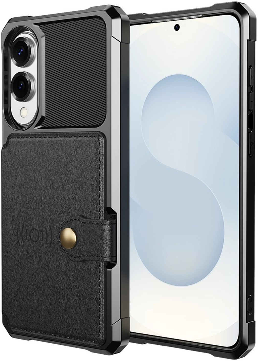 Samsung Galaxy S25 Edge Hoesje 3-in-1 Pasjes Portemonnee Back Cover Zwart afbeelding 8