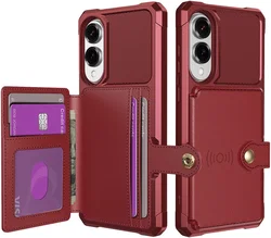 Samsung Galaxy S25 Edge Hoesje 3-in-1 Pasjes Portemonnee Back Cover Rood afbeelding