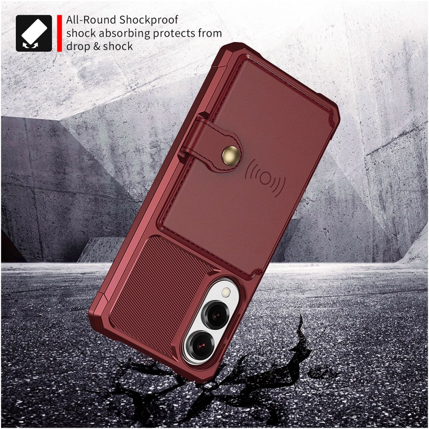 Samsung Galaxy S25 Edge Hoesje 3-in-1 Pasjes Portemonnee Back Cover Rood afbeelding 5