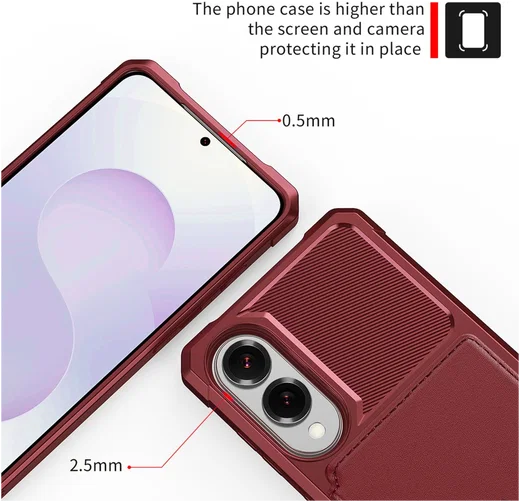 Samsung Galaxy S25 Edge Hoesje 3-in-1 Pasjes Portemonnee Back Cover Rood afbeelding 7