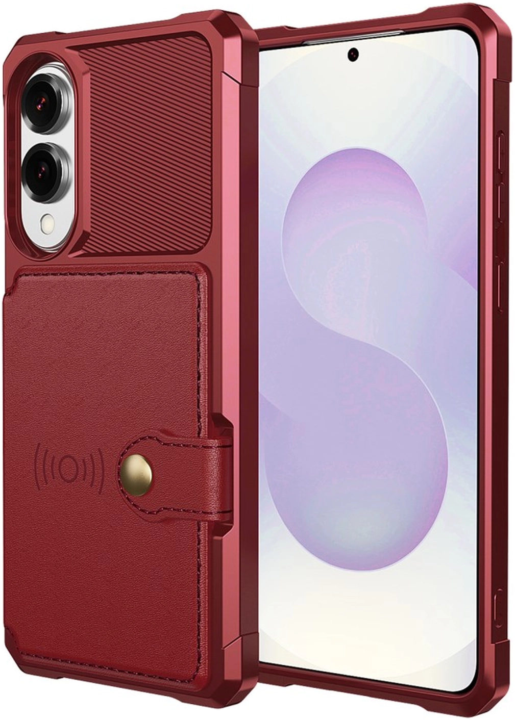 Samsung Galaxy S25 Edge Hoesje 3-in-1 Pasjes Portemonnee Back Cover Rood afbeelding 8