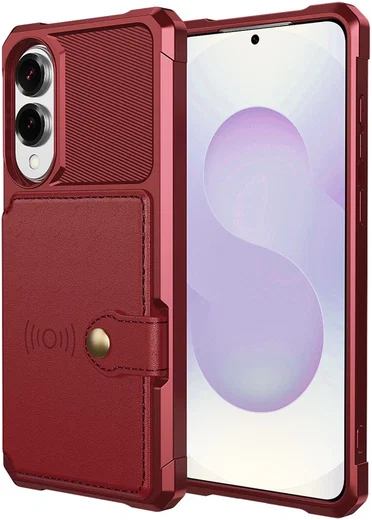 Samsung Galaxy S25 Edge Hoesje 3-in-1 Pasjes Portemonnee Back Cover Rood afbeelding 8