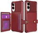 Samsung Galaxy S25 Edge TPU Back Cover met Kunstleren Wallet Rood