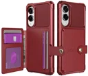 Samsung Galaxy S25 Edge TPU Back Cover met Kunstleren Wallet Rood