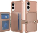 Samsung Galaxy S25 Edge Hoesje 3-in-1 Pasjes Portemonnee Back Cover Roze