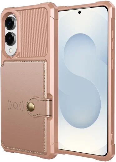 Samsung Galaxy S25 Edge Hoesje 3-in-1 Pasjes Portemonnee Back Cover Roze afbeelding 8