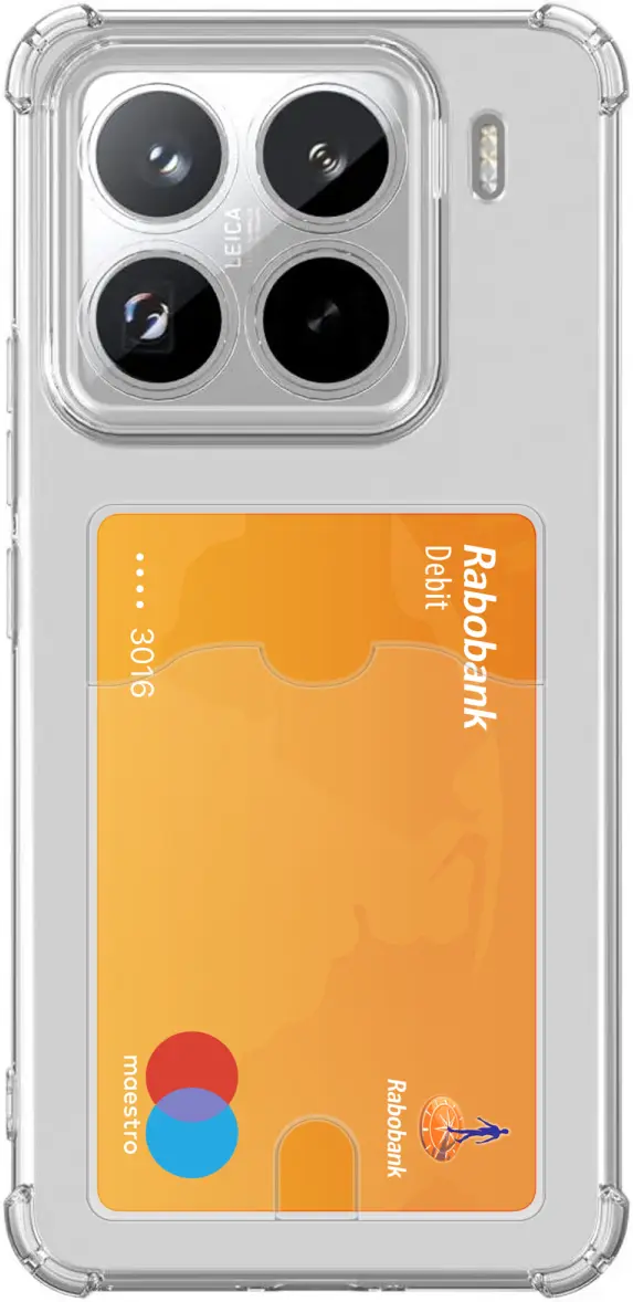 Xiaomi 15 Hoesje Dun TPU met Pasjeshouder Back Cover Transparant afbeelding 1