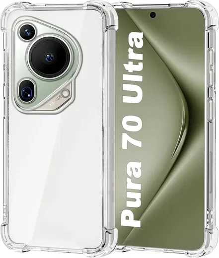 Huawei Pura 70 Ultra Hoesje Schokbestendig en Dun TPU Back Cover Transparant afbeelding 1