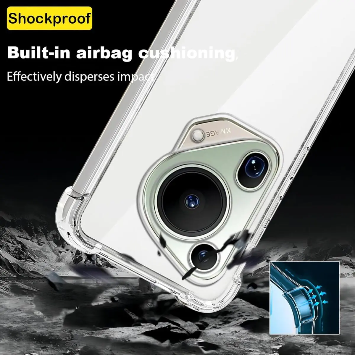 Huawei Pura 70 Ultra Hoesje Schokbestendig en Dun TPU Back Cover Transparant afbeelding 2