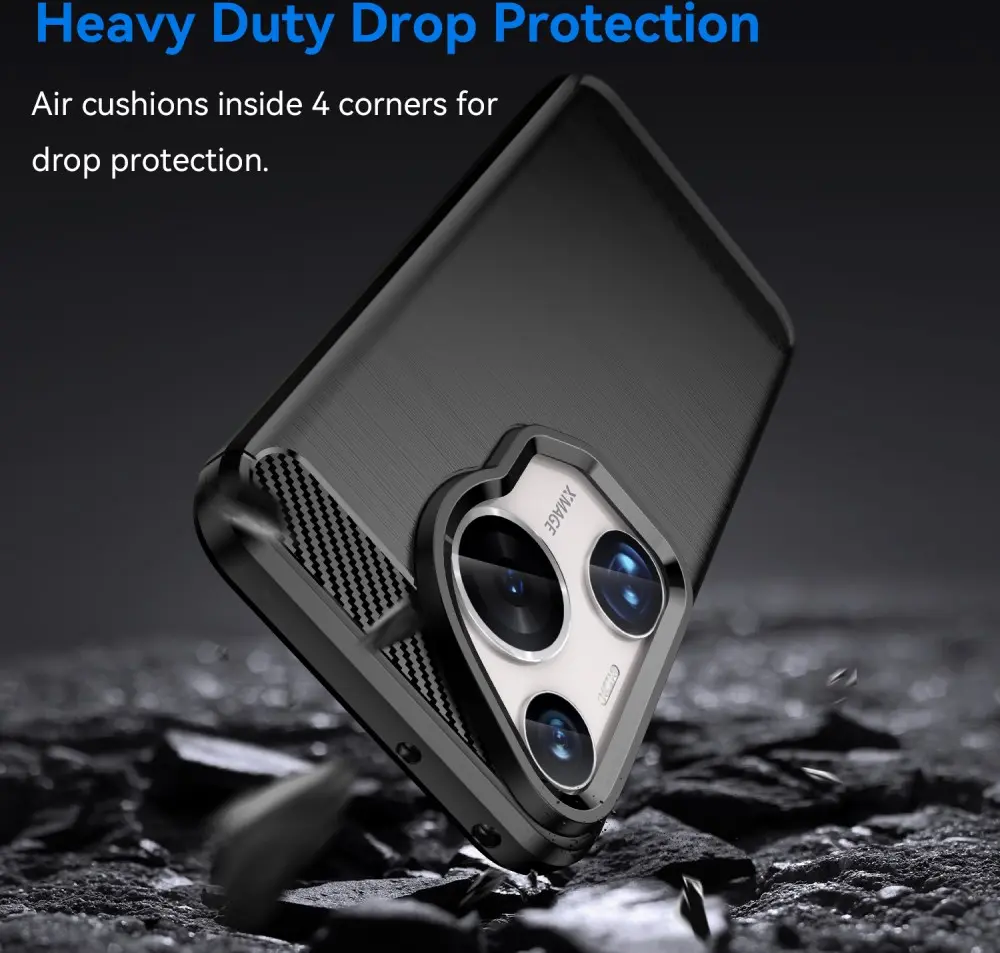 Huawei Pura 70 Ultra Hoesje Geborsteld TPU Flexibele Back Cover Zwart afbeelding 4