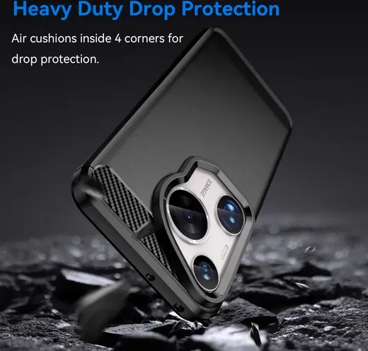 Huawei Pura 70 Ultra Hoesje Geborsteld TPU Flexibele Back Cover Zwart afbeelding 4