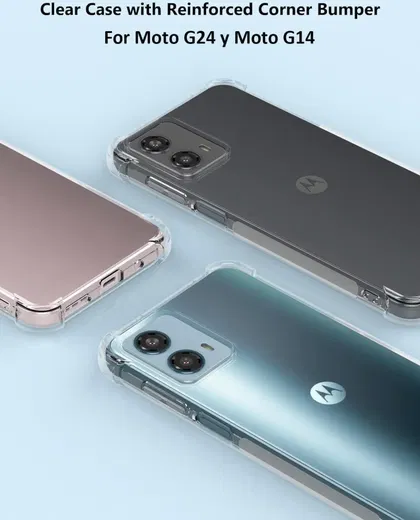 Motorola Moto E14 Hoesje Schokbestendig en Dun TPU Back Cover Transparant afbeelding 6