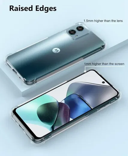 Motorola Moto E14 Hoesje Schokbestendig en Dun TPU Back Cover Transparant afbeelding 4