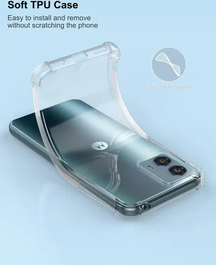 Motorola Moto E14 Hoesje Schokbestendig en Dun TPU Back Cover Transparant afbeelding 5