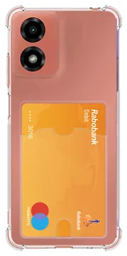Motorola Moto E14 Hoesje Dun TPU met Pasjeshouder Back Cover Transparant