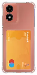 Motorola Moto E14 Hoesje Dun TPU met Pasjeshouder Back Cover Transparant afbeelding