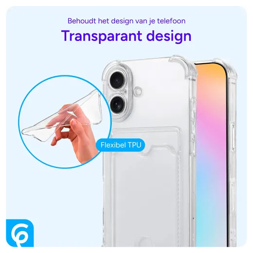 Motorola Moto E14 Hoesje Dun TPU met Pasjeshouder Back Cover Transparant afbeelding 4
