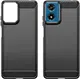 Motorola Moto E14 Hoesje Geborsteld TPU Flexibele Back Cover Zwart afbeelding 2
