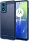 Motorola Moto E14 Hoesje Geborsteld TPU Flexibele Back Cover Blauw